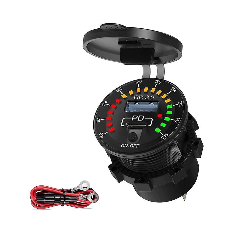 Bluejw PD 12V USB Outlet USB C Car Charger - Multi Port 18W Quick Charge 3.0 Automobile Chargers Socket - Image 5